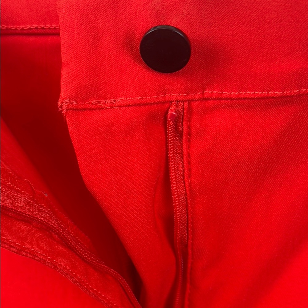 Vibrant Red Ruffle Hem Pants - Picture 3 of 11